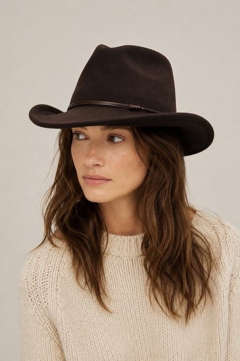WYETH Brown Wool Rancher / Western Hat – One Size